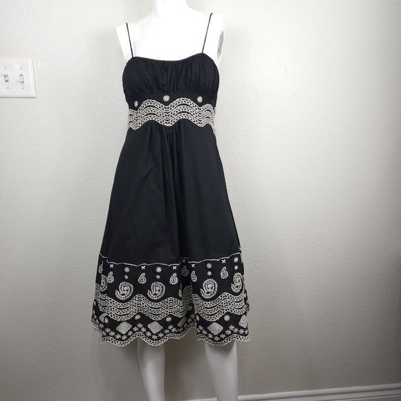 Jessica Howard Dresses & Skirts - Jessica Howard Bohemian Black Embroidered Bodice Dress Size 8